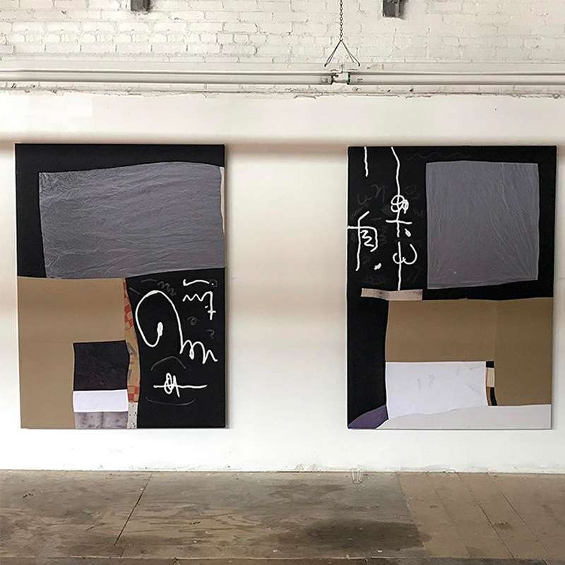 简静 后现代抽象肌理画客厅简约艺术客厅手绘油画沙发黑白风挂画