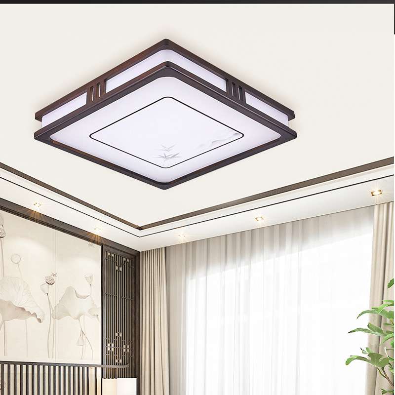 新中式吸顶灯风新款客厅灯新款LED长方形餐厅卧室家用灯具