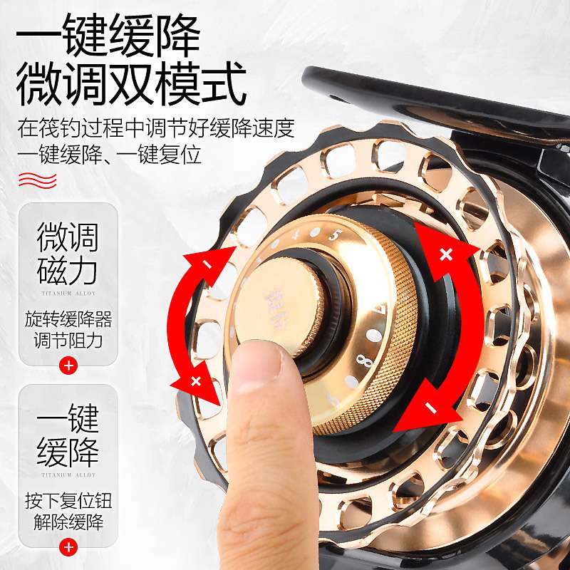 数显筏钓轮磁力缓降器一键缓降微铅筏钓轮自动桥钓筏轮