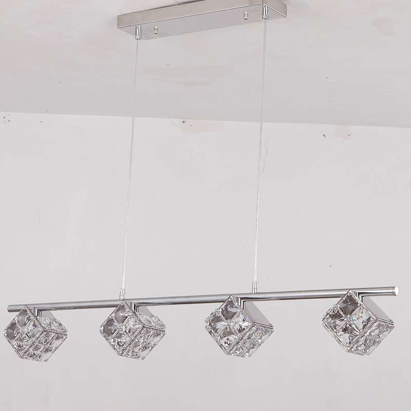 新款轻奢魔方水晶楼梯吊灯别墅loft中空旋转自建房复式楼长吊灯
