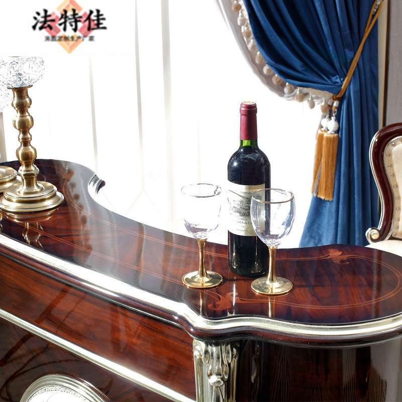 法式新古典实木吧台 美式奢华整装酒吧桌 欧式彩绘吧桌 餐厅家具