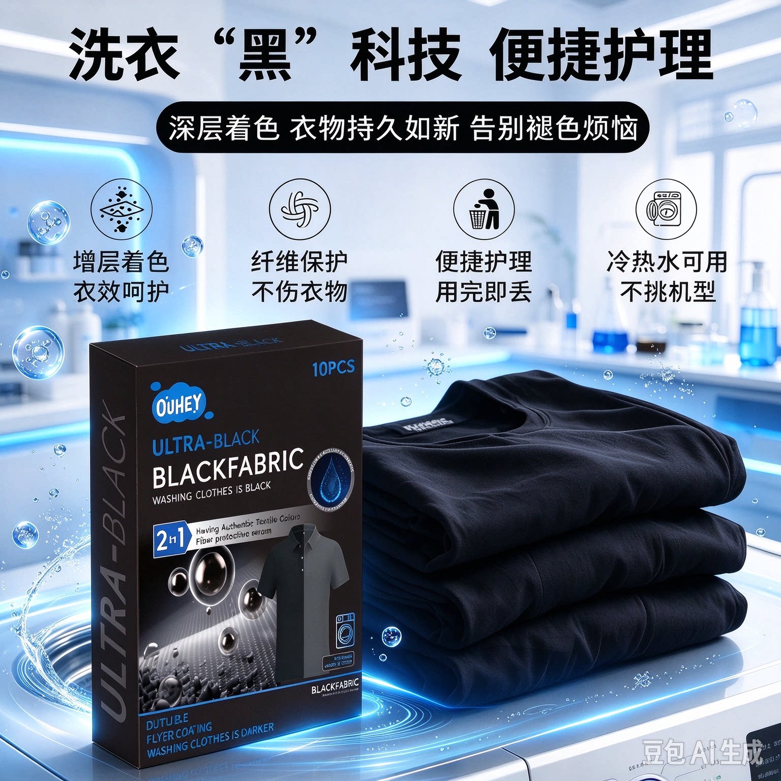 【海外卖爆】黑衣增黑洗衣片固色防褪锁色旧衣服染色还原剂YS2