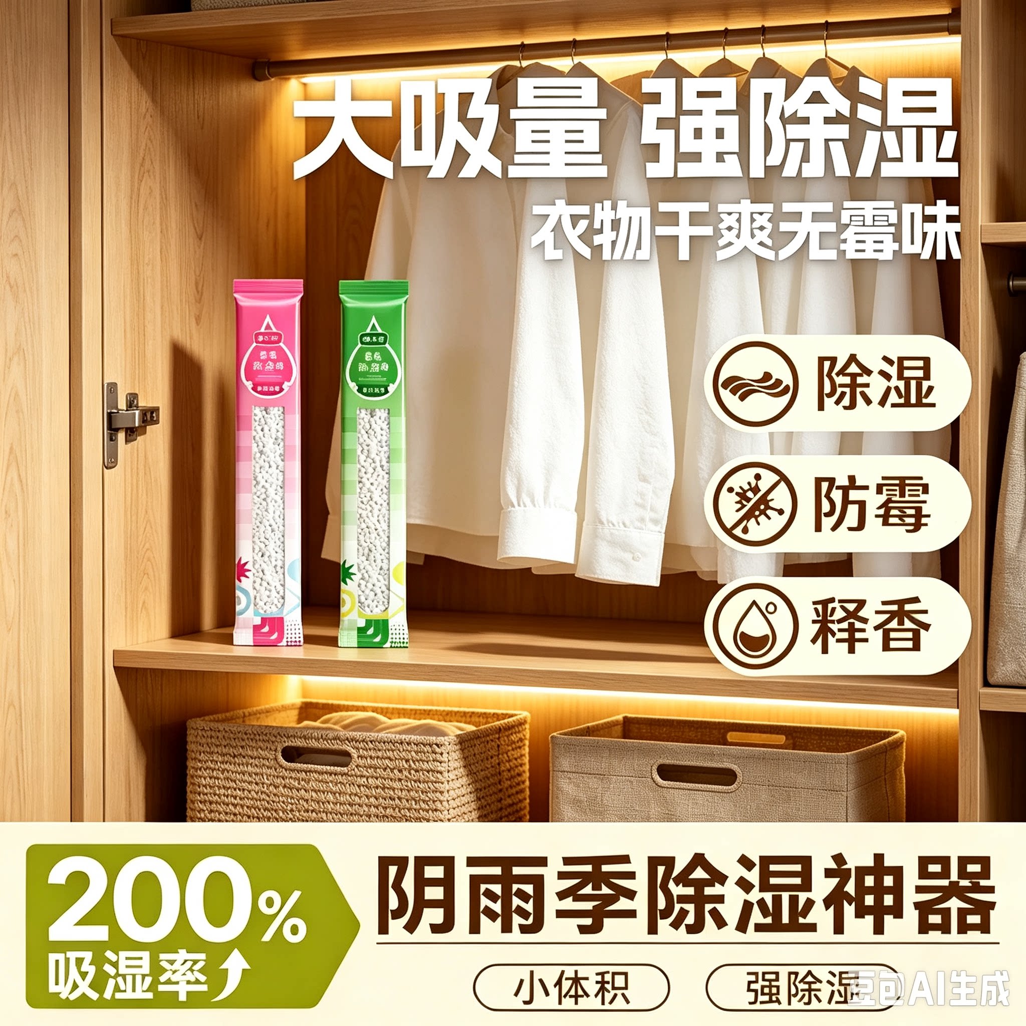 香氛除湿棒防霉防潮干燥剂宿舍学生吸潮卧室衣柜吸湿衣柜除湿CJ