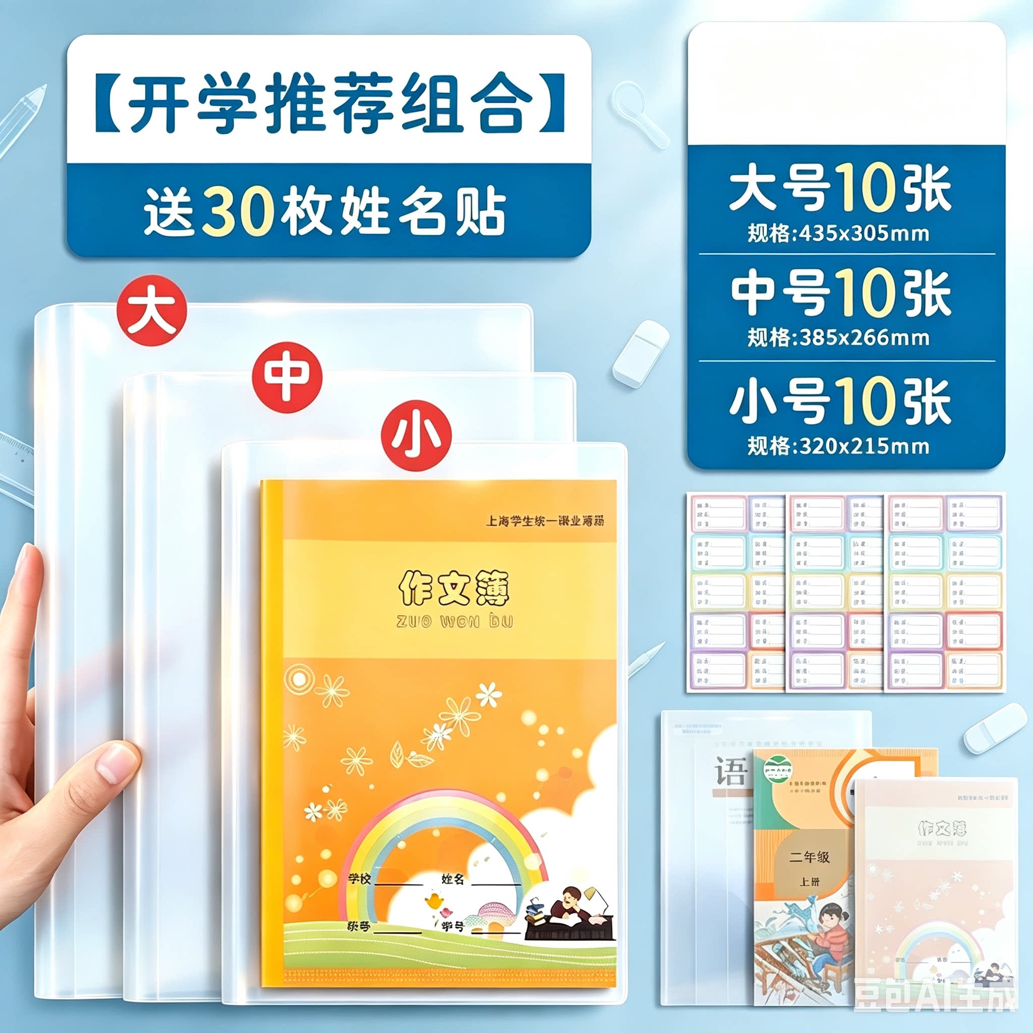 【开学推荐】透明书套小学初高中学生课本通用防水耐脏书本保护YC