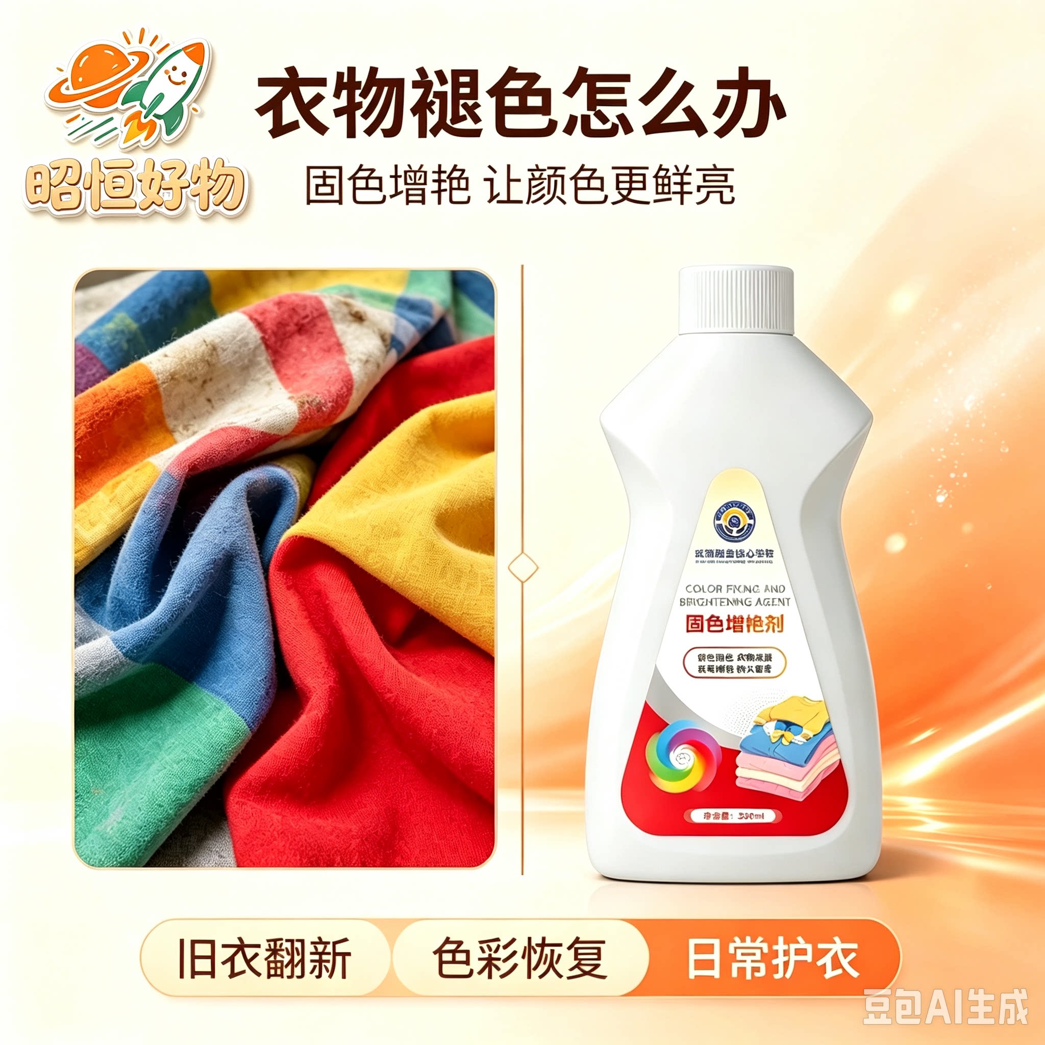 衣服固色剂防掉色褪色修复还原衣服固色增艳剂黑色衣物锁色还原CJ