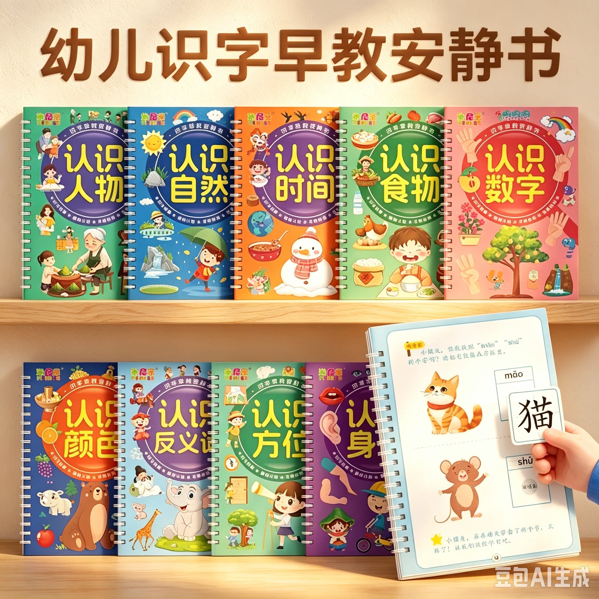 【下单立减50】识字早教安静书幼儿启蒙游戏书学前认字粘贴认知CZ