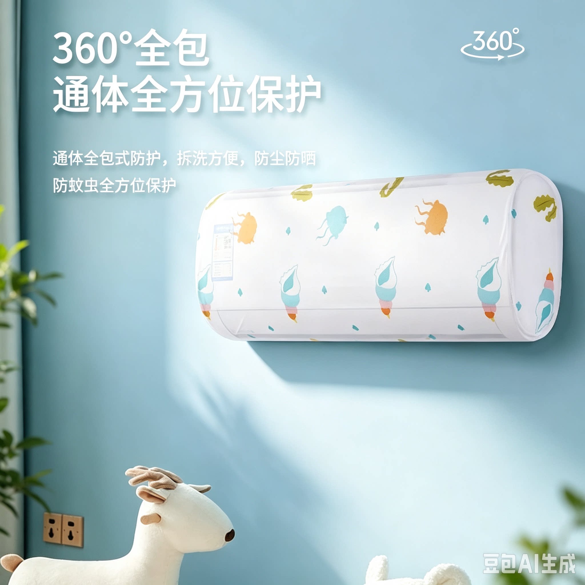 空调防尘罩适用于美的格力海尔挂机保护罩子通用壁挂式防尘套CJ