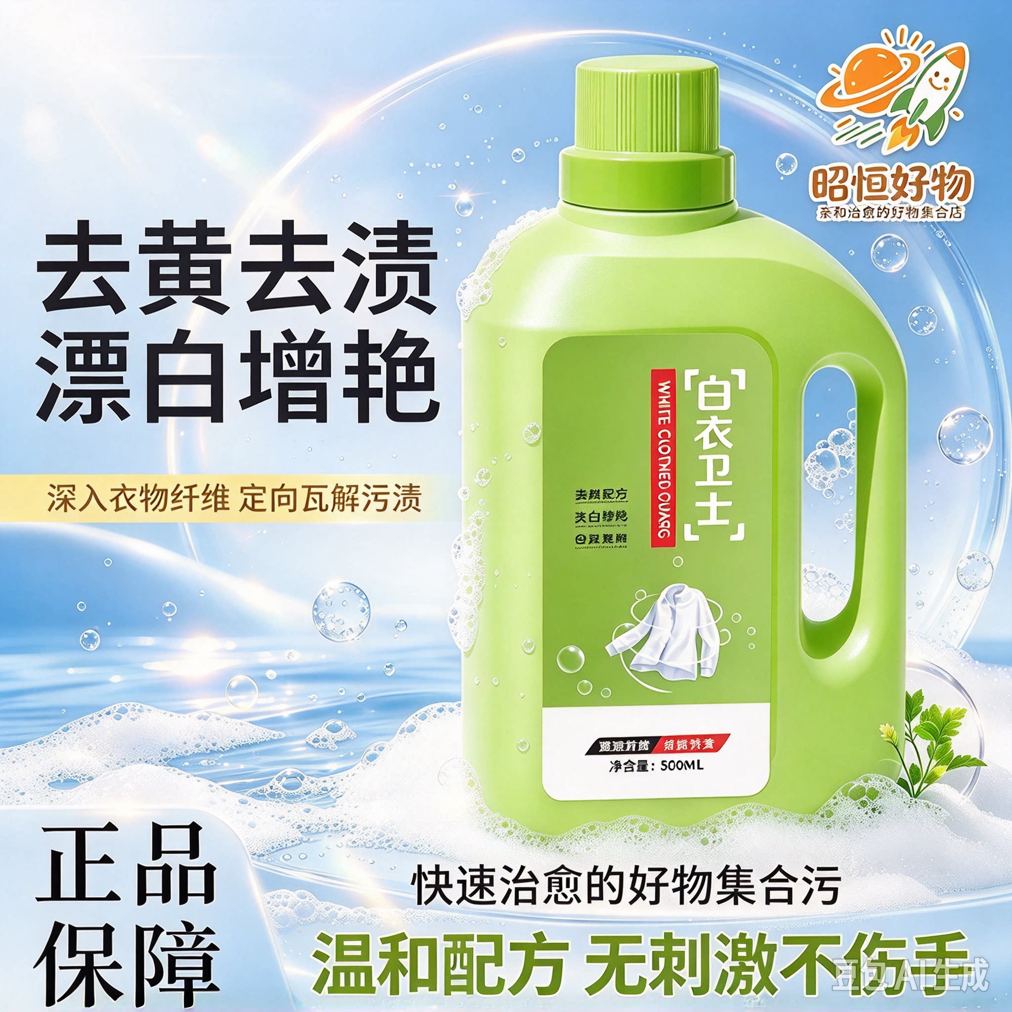 【家政同款】白衣卫士去黄去渍漂白增艳洗衣液母婴适用正品YS
