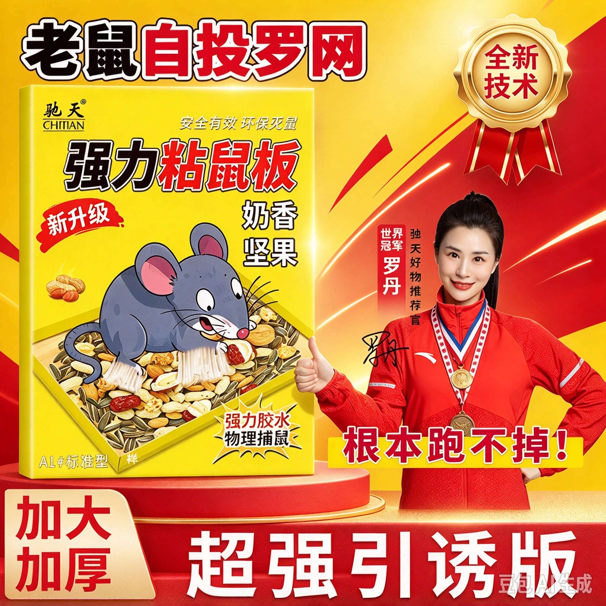 【明星推荐】强力粘鼠板加大加厚加胶家用灭鼠板捕鼠贴黏鼠板YS2