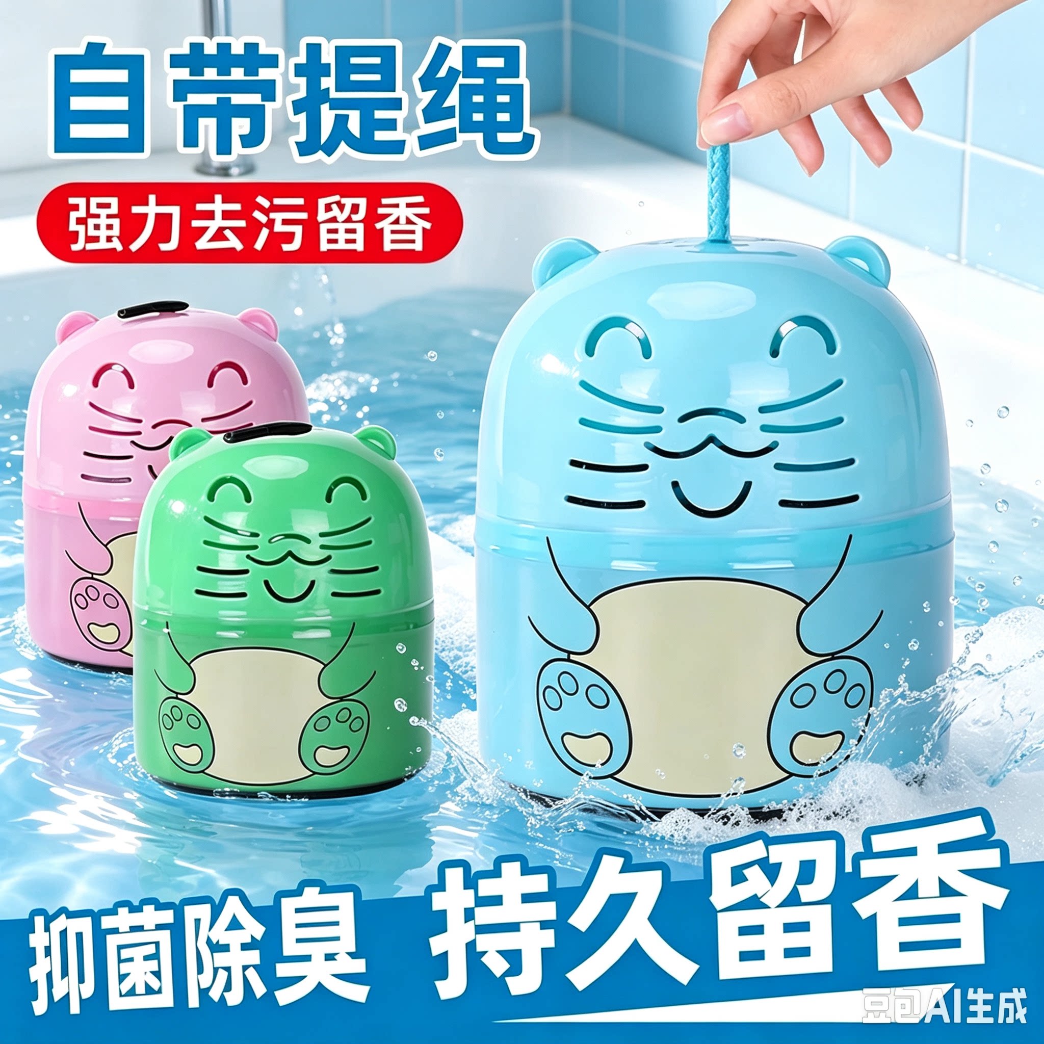 【全新升级】大容量蓝泡泡花香洁厕小海豹马桶除味凝胶持久除垢CJ