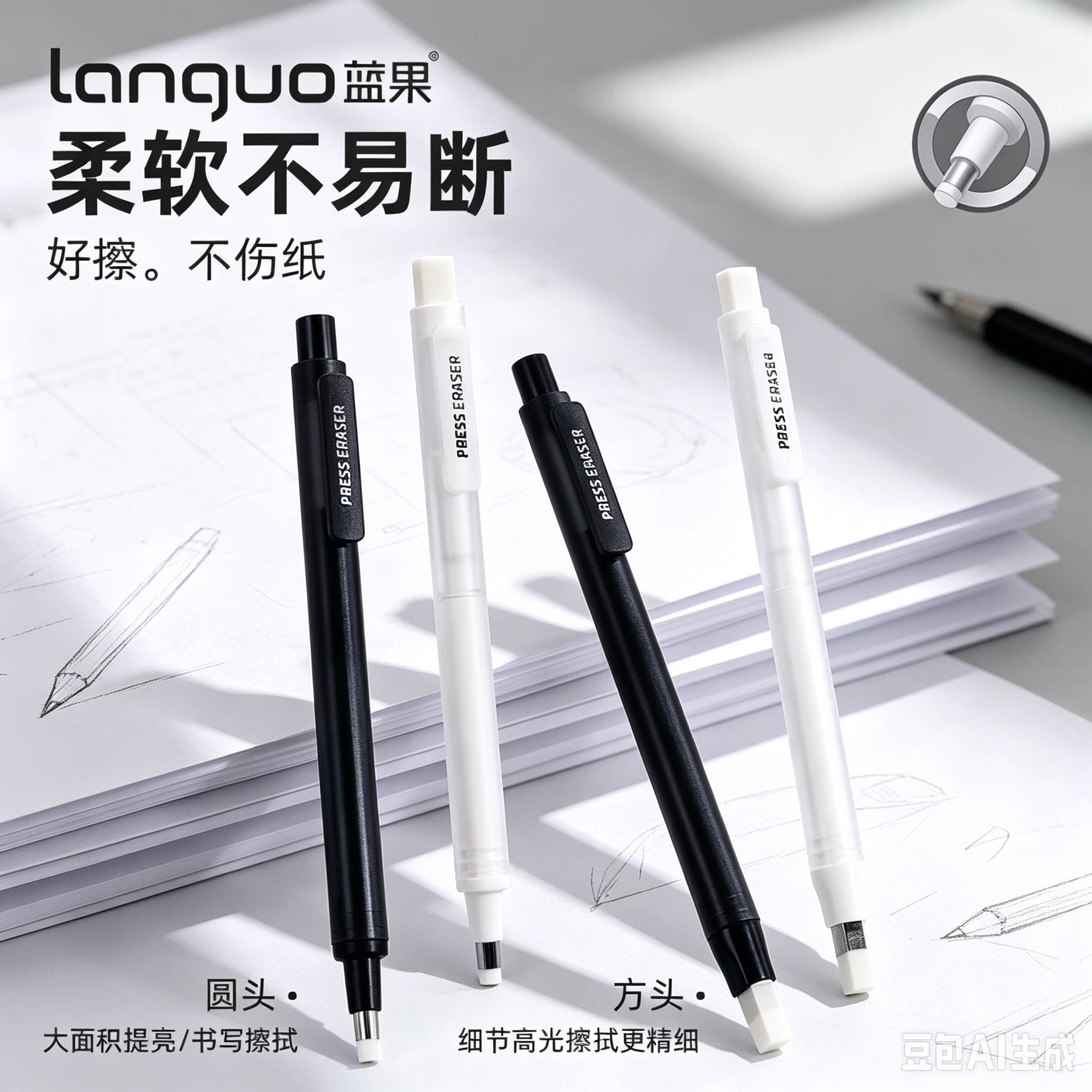 【老师推荐】专业美术绘画素描高光橡皮擦少屑速写绘画橡皮笔CZ