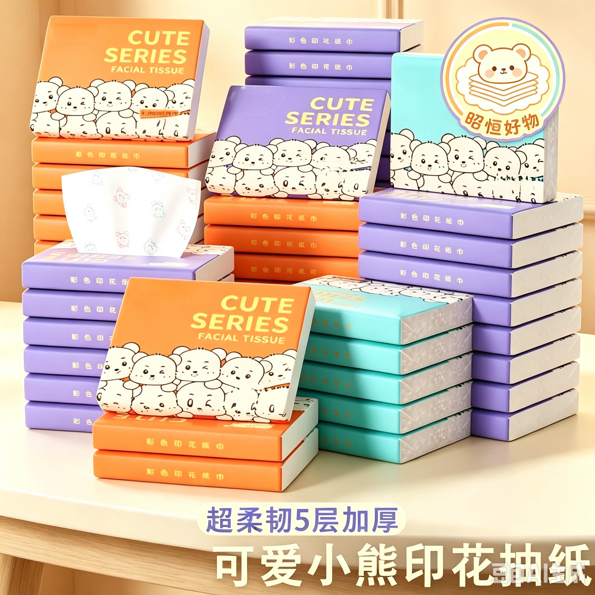 佳品印花纸巾随身便携式小包抽纸整箱家用实惠装一次性面巾纸抽CZ