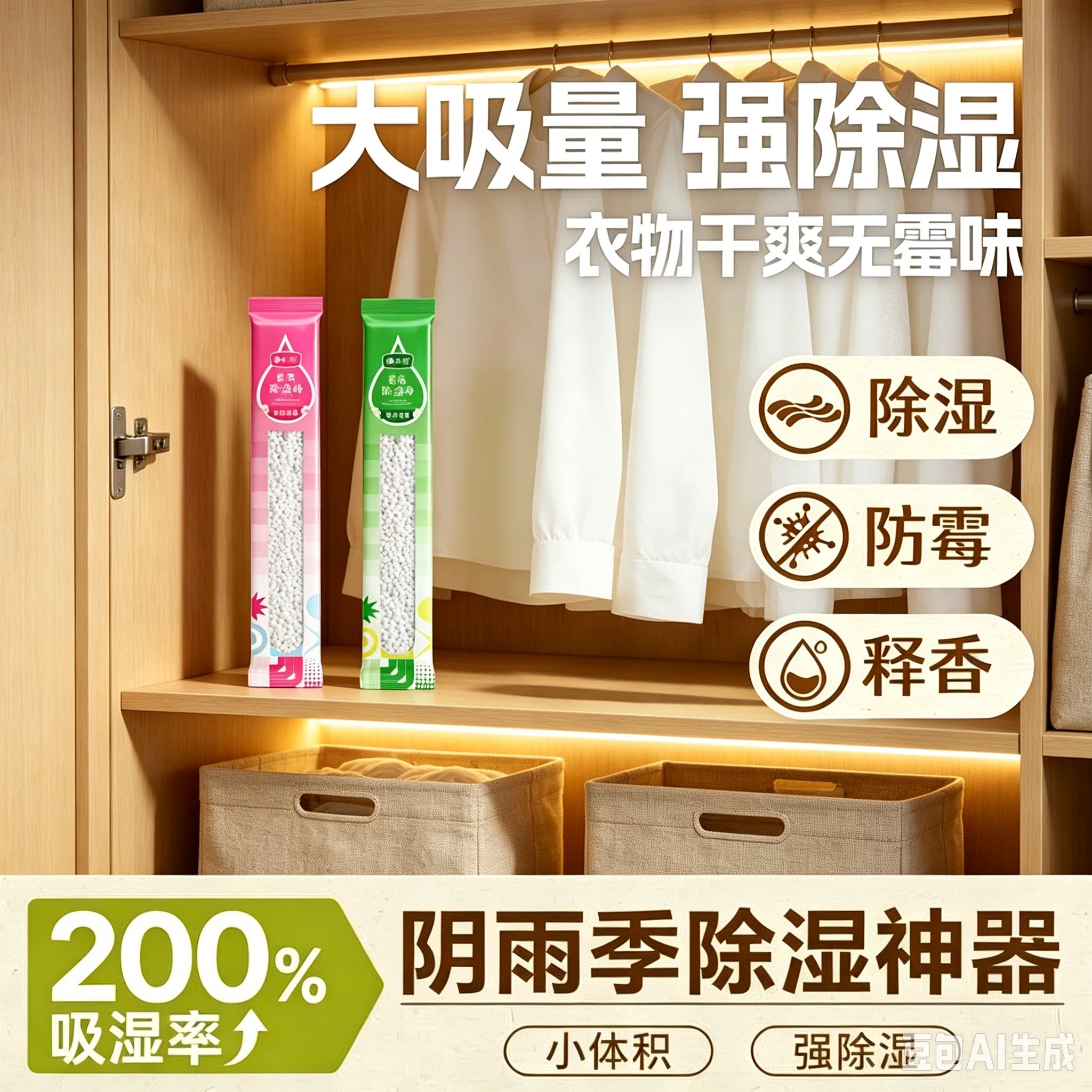 香氛除湿棒防霉防潮干燥剂宿舍学生吸潮卧室衣柜吸湿衣柜除湿CZ