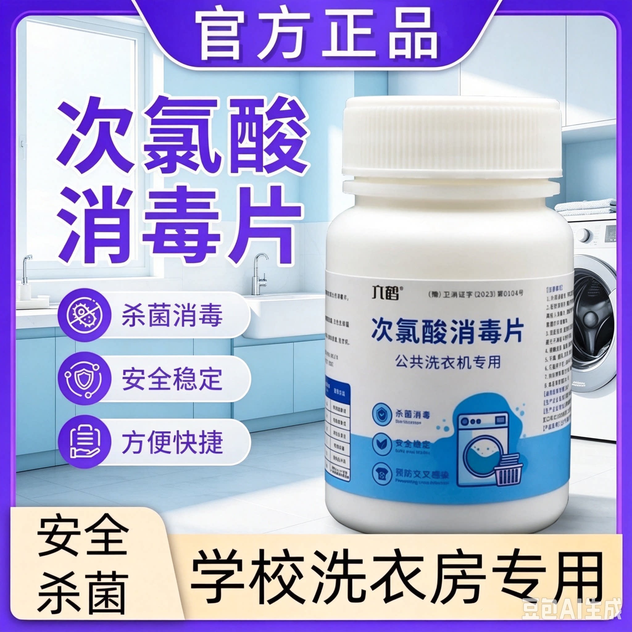 【开学季】母婴可用洗衣机消毒片衣物除菌次氯酸洗衣机清洗片YS