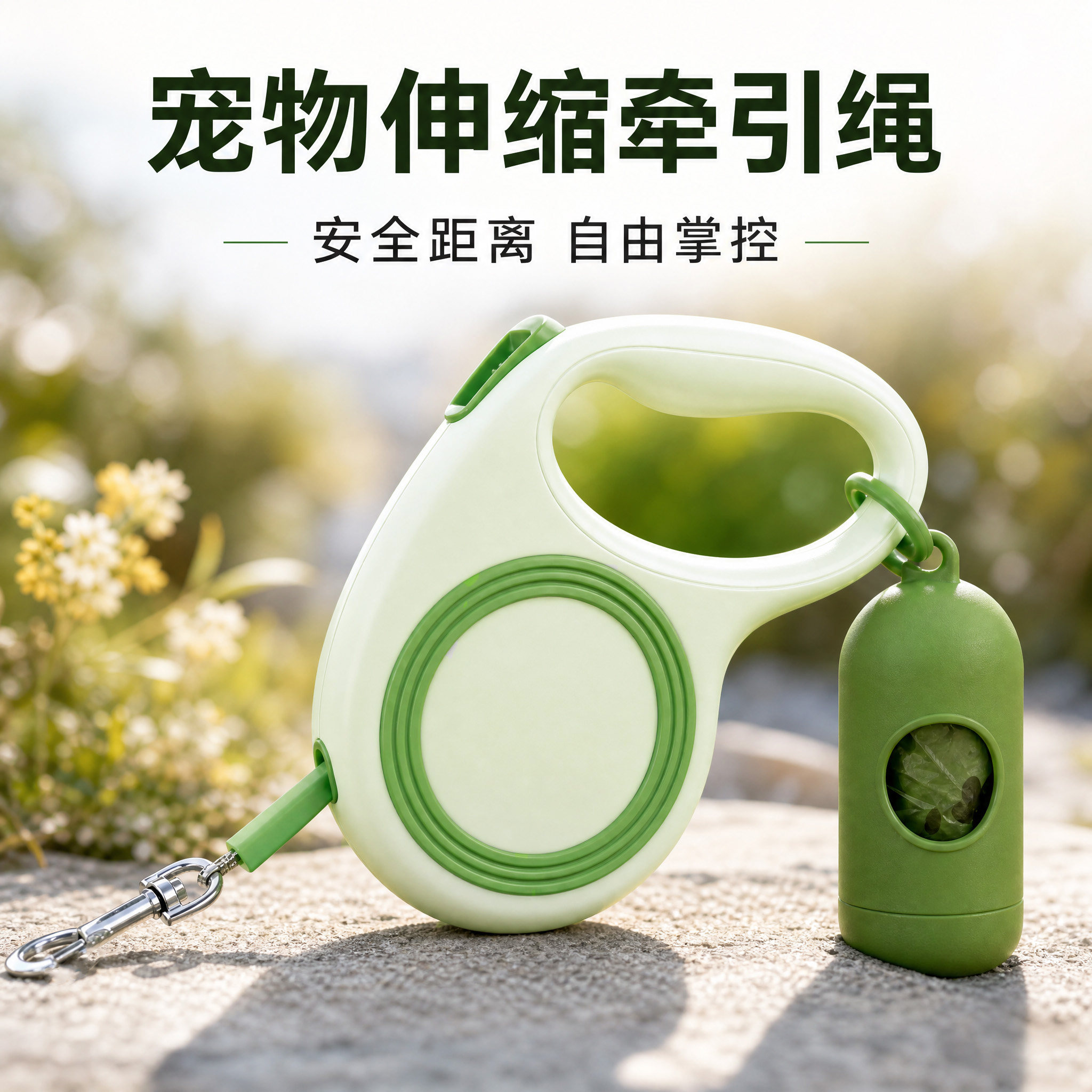 宠物自动伸缩可调节便携式牵引绳图片