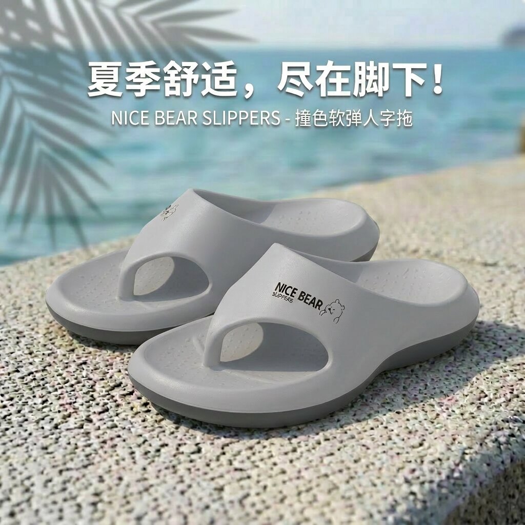 人字拖男款夏季室内家居浴室防滑防臭拖鞋厚底外穿沙滩夹脚凉拖鞋