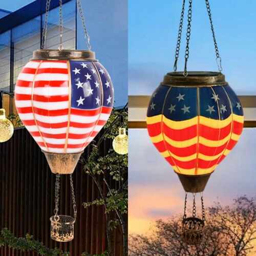 独立日太阳能热气球灯笼户外装饰Hot Air Balloon Solar Lantern