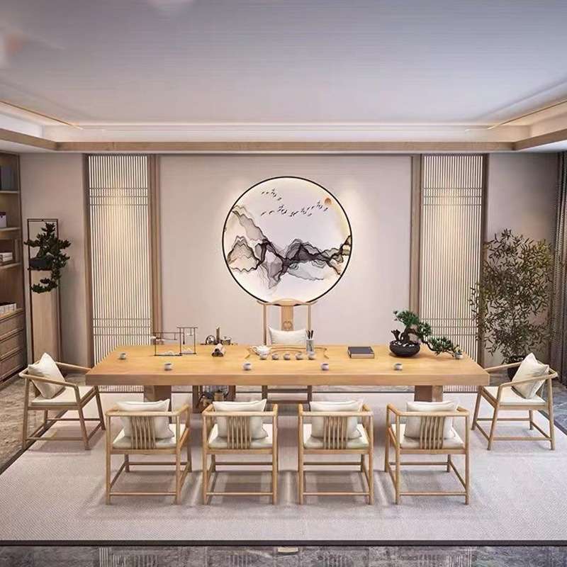 大板桌原木茶几新中式家用办公室泡茶桌简约现代功夫禅意个性茶台