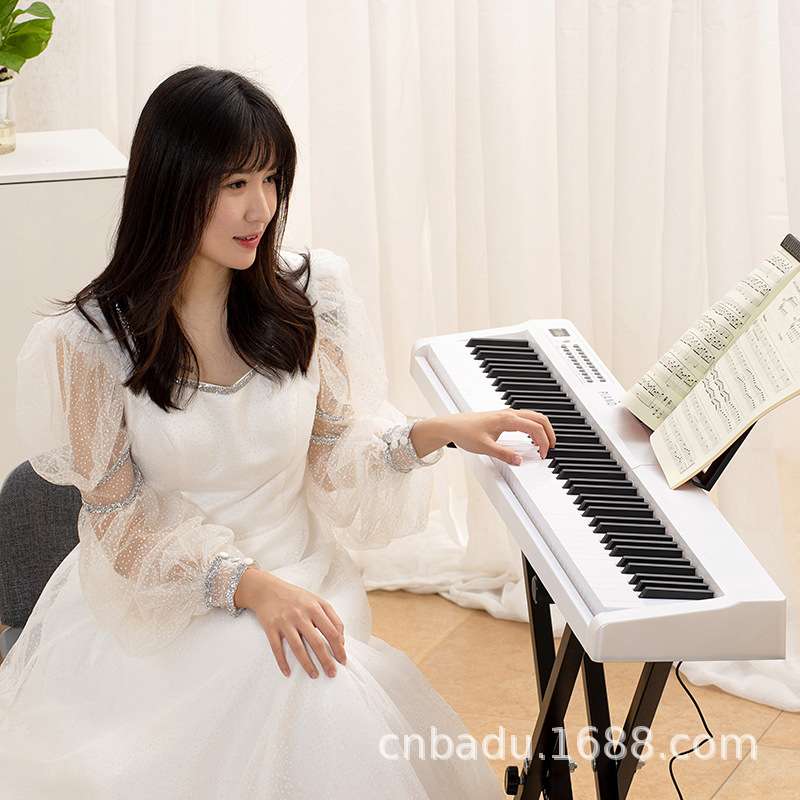 新款881 电子琴仿重锤力度键盘成人儿童MIDI编曲适用便携电钢琴图片