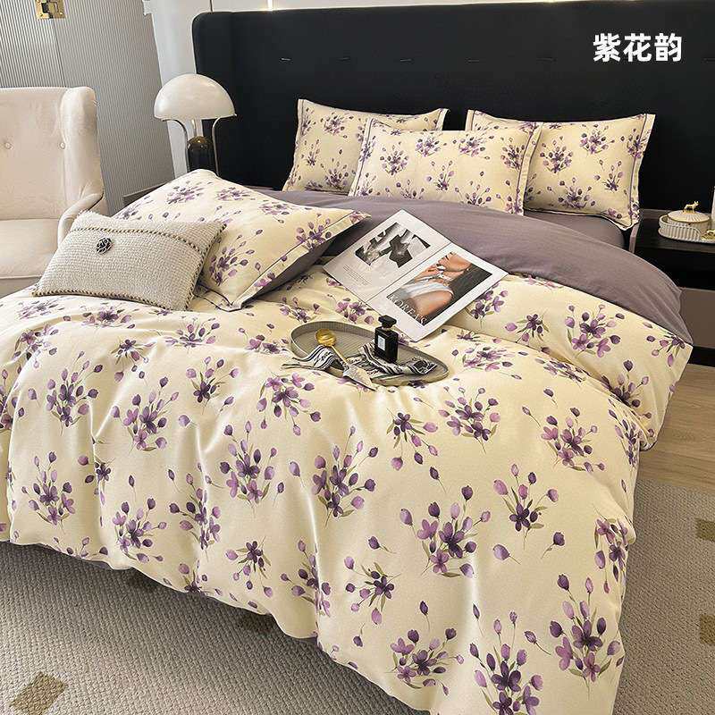直播爆款全棉磨毛四件套纯棉四件套加厚四季款母婴用品一件代