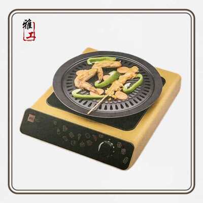 电陶炉韩式不粘烤盘家用卡式炉烤肉盘户外分体烧烤盘圆形