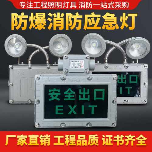 防爆应急灯双头EX明装方形安全标志灯指示灯应急防爆灯led灯