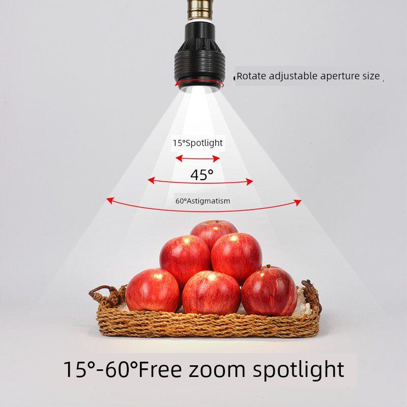 变焦可调led聚光e27螺口餐厅灯杯cob射灯灯泡超亮单灯嵌入式光源