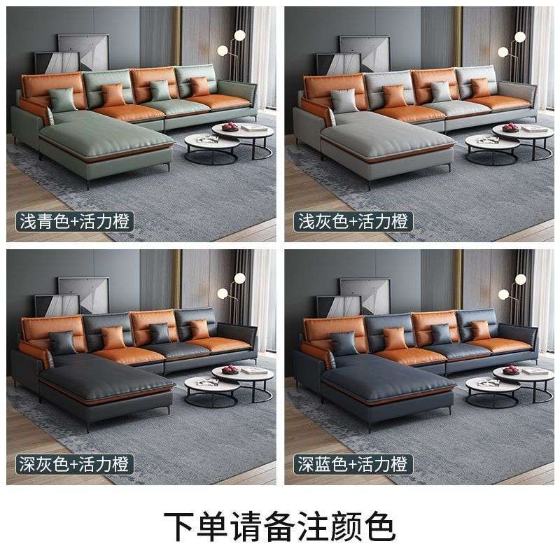 现货科技布艺沙发客厅意式轻奢极简小户型出租房直排贵妃沙发便宜