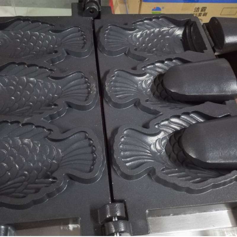 杰亿电热三孔鲷鱼烧机翻板冰激凌大开口小鱼饼商用烤饼机FY-1103B