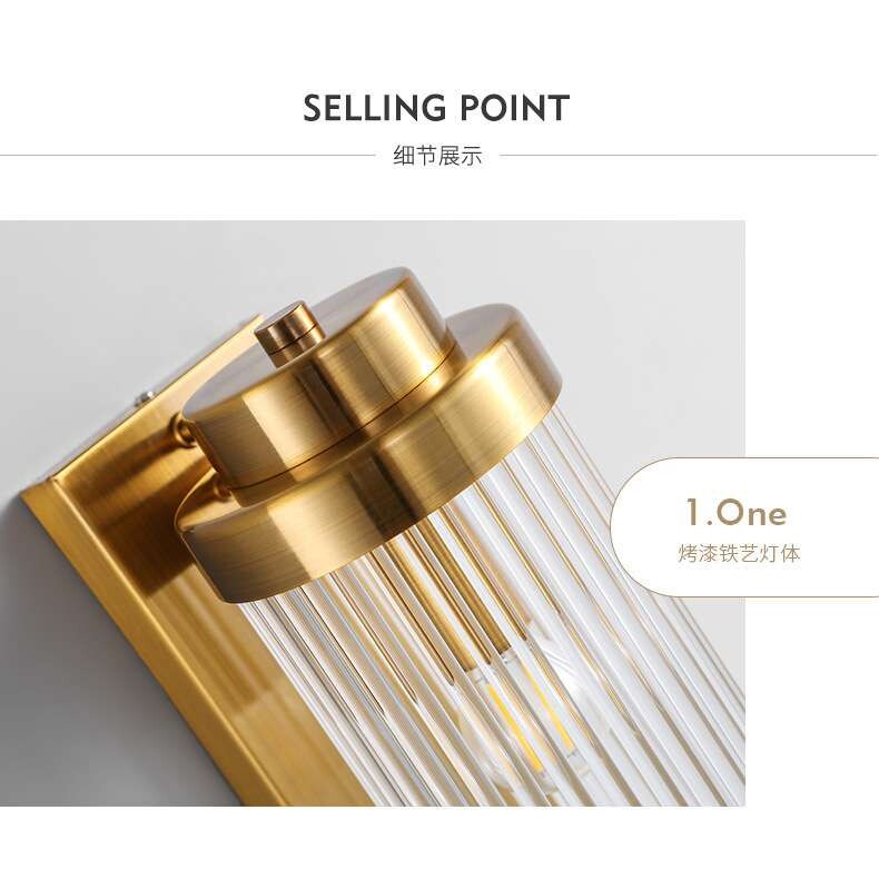 后现代壁灯金色水晶创意个性客厅卧室床头灯壁灯北欧简约过道壁灯