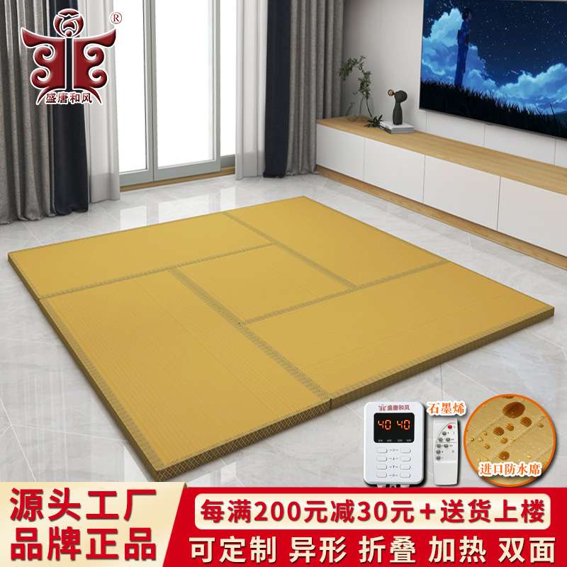 防水电加热榻榻米垫子家用黄麻床垫椰棕硬垫茶室地垫尺寸可定