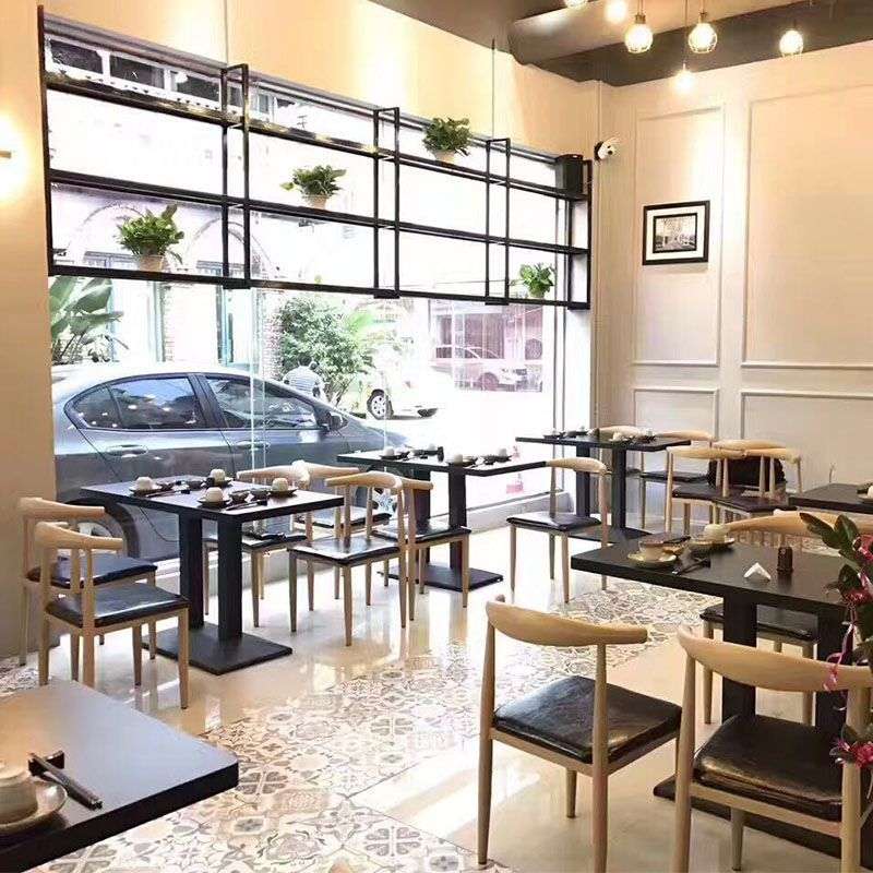 快餐店桌椅复古铁艺靠背椅子休闲小吃甜品奶茶店咖啡厅桌椅组合