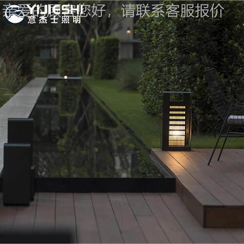 新割中式落地灯不锈钢YJS-XZSL激光柱头林灯化花园园景区民宿亮工