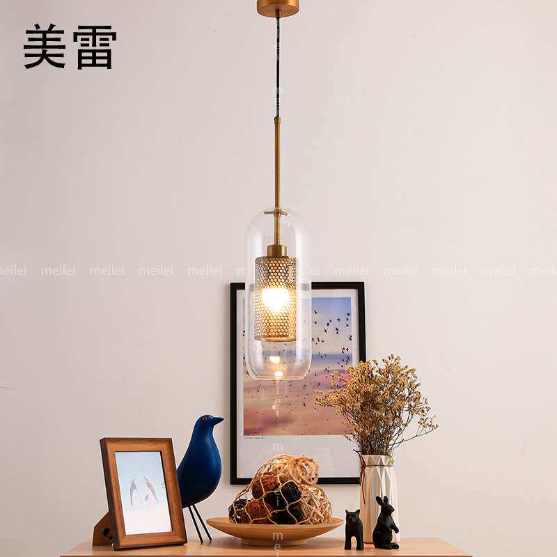 北欧餐厅吊灯简约风格餐桌吧台玻璃灯具现代个性创意卧室床头灯饰