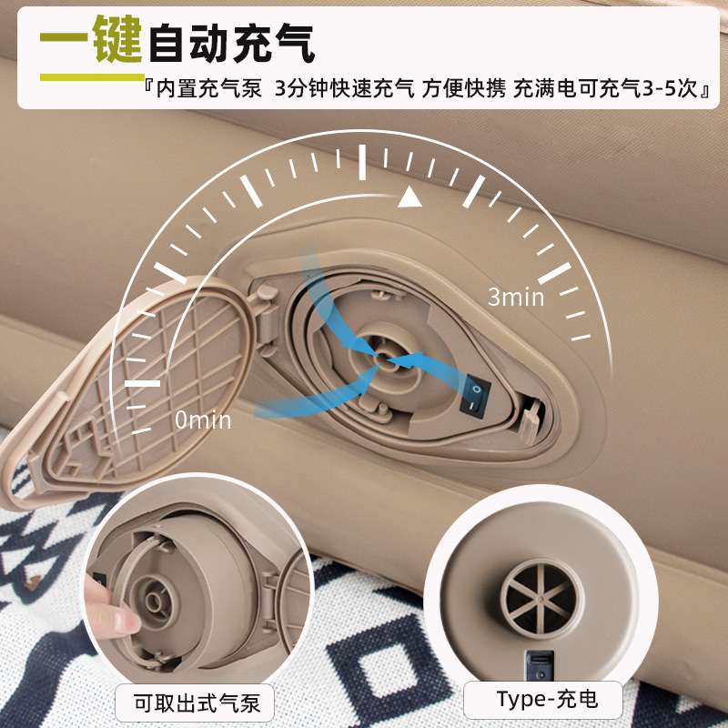 充气床垫家用双人户外便携气垫床单人懒人床午休折叠床旅行充气床