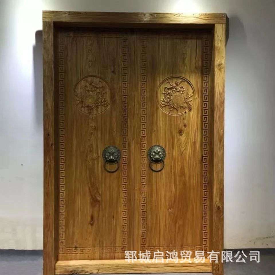 老榆木庭院单开门复古风家用卧室平开门式木门民宿酒店别墅内门