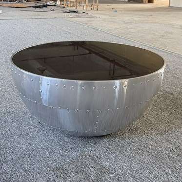 工业loft铝皮矮桌个性咖啡桌圆形大碗茶几简约茶桌整装小户型家具