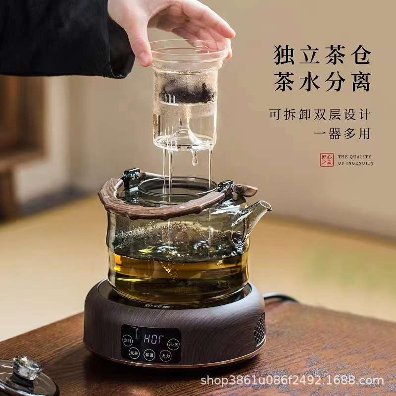 高硼硅玻璃茶壶耐高温星空提梁壶蒸煮两用烧水壶围炉煮茶套装茶具