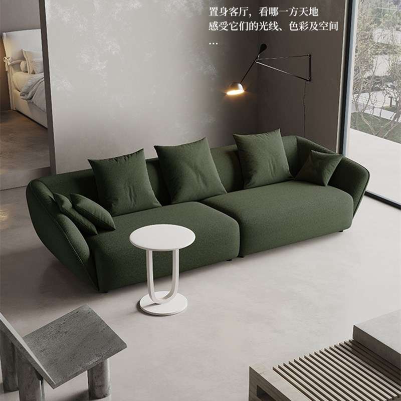 意式免洗科技布沙发 北欧客厅别墅样板房设计师直排乳胶三人沙发