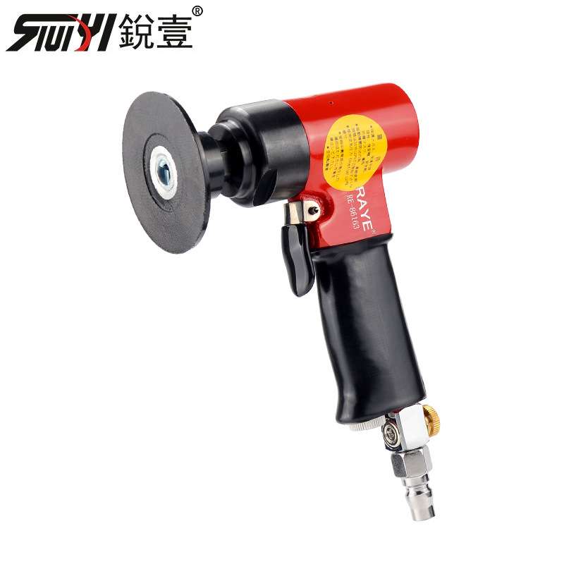 锐壹RE-86163气动砂碟机旋转碗型纽扣砂纸机3寸调速打磨机抛光机