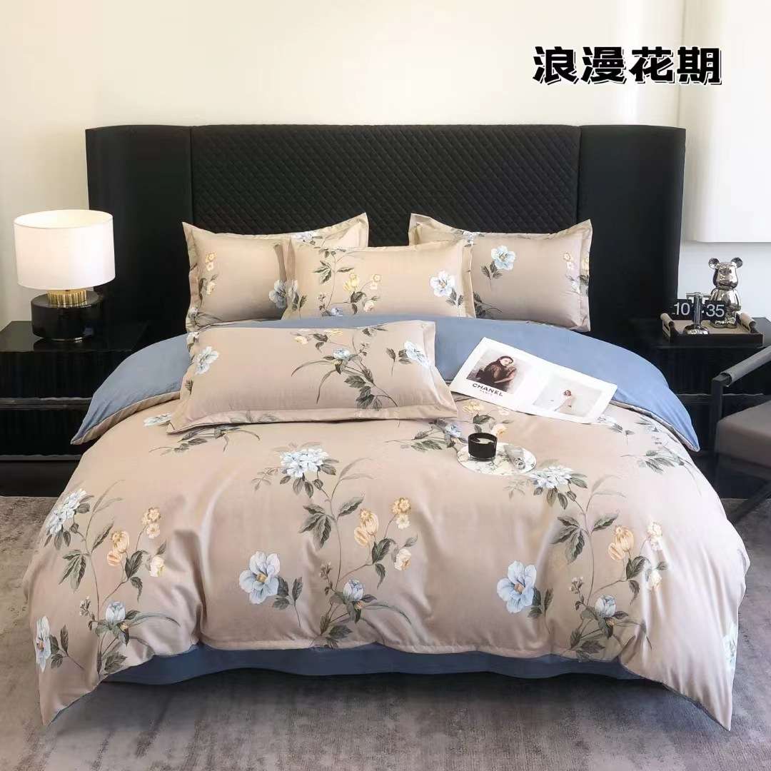 南通家纺加厚大版花四件套植物羊绒磨毛直销印花四季通用水洗棉