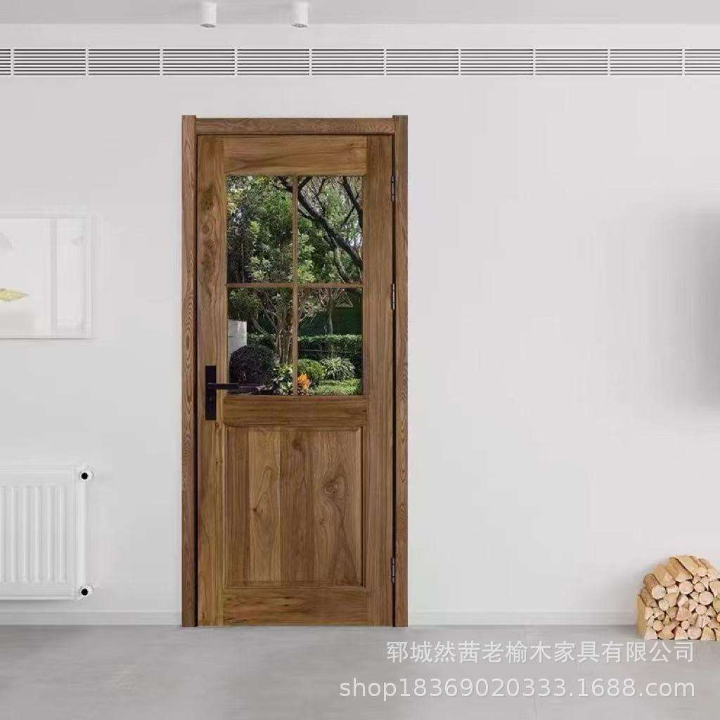 中式老榆木大门进户双开门老式大门实木四合院庭院做旧实木大门