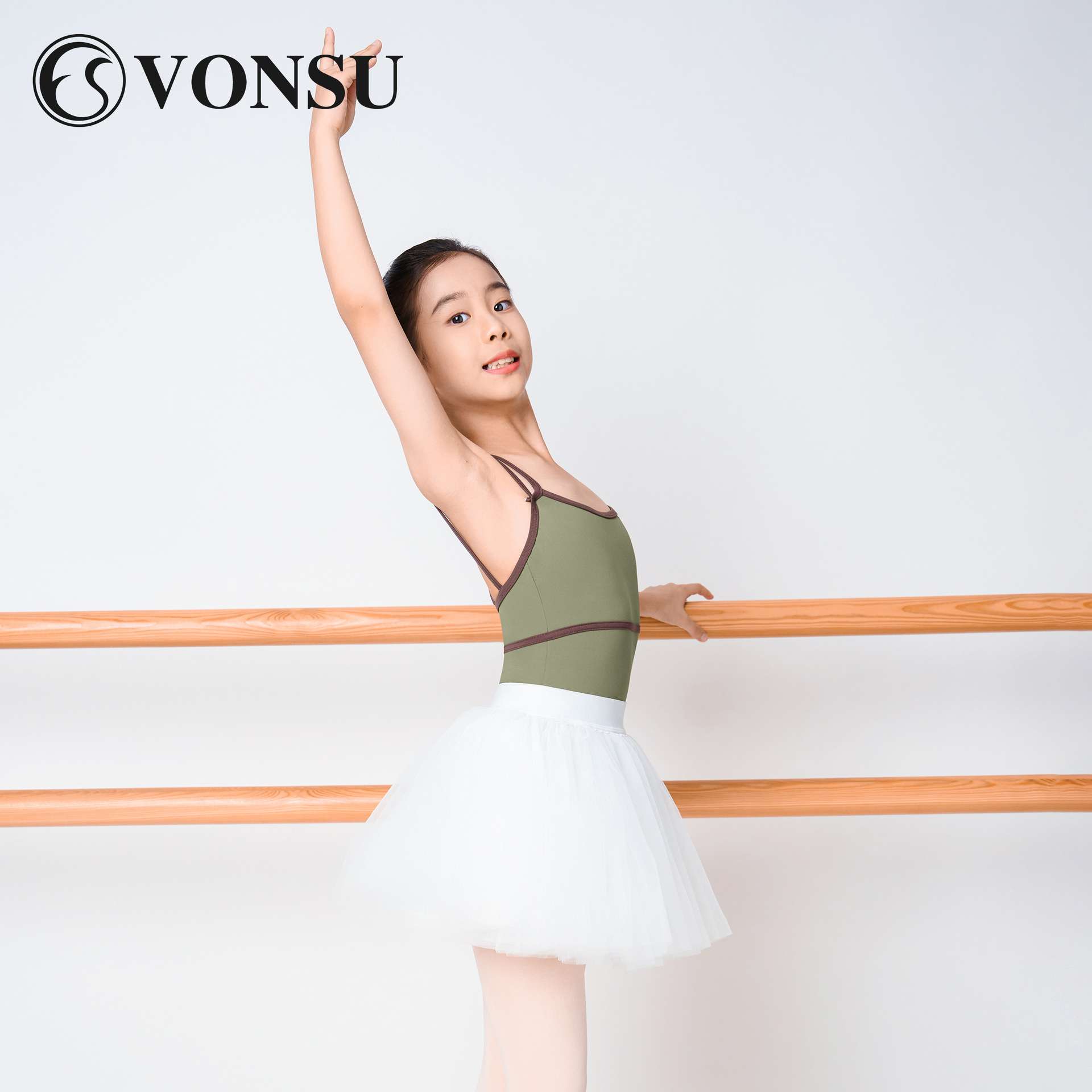 vonsu梵舒儿童芭蕾舞舞蹈服跳舞表演练功服体操服连体形体服装女