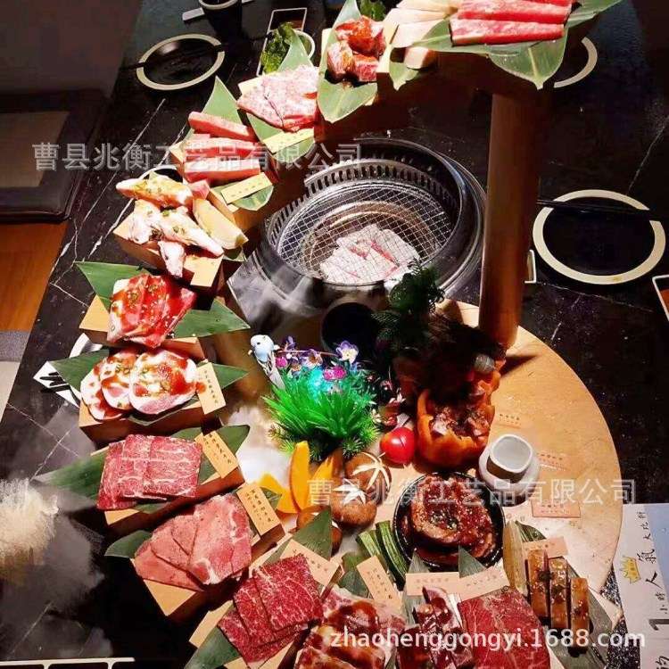 酒店饭店意境菜创意楼梯寿司盘子烤肉店个性火锅餐具木质步步高升
