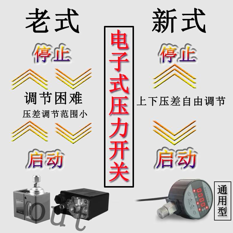 空压机压力开关380v电子数显自动启停220v空气压缩气泵控制器可调