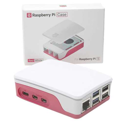 树莓派5代5 散热风扇ABS外壳 Raspberry Pi Case红白色散热保护壳