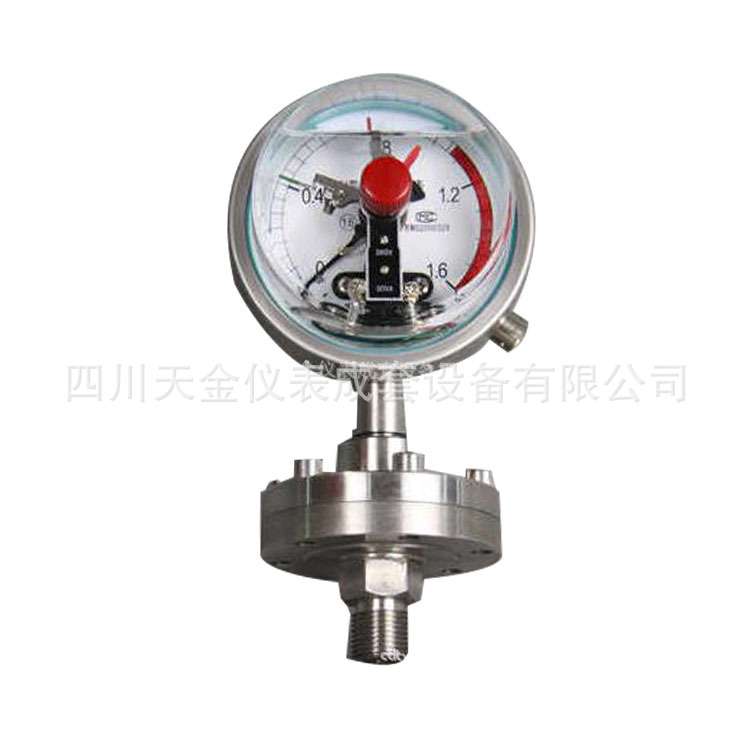 优质耐震电接点隔膜压力表YNXC100ML全不锈钢法兰螺纹表 0-1.6MPA