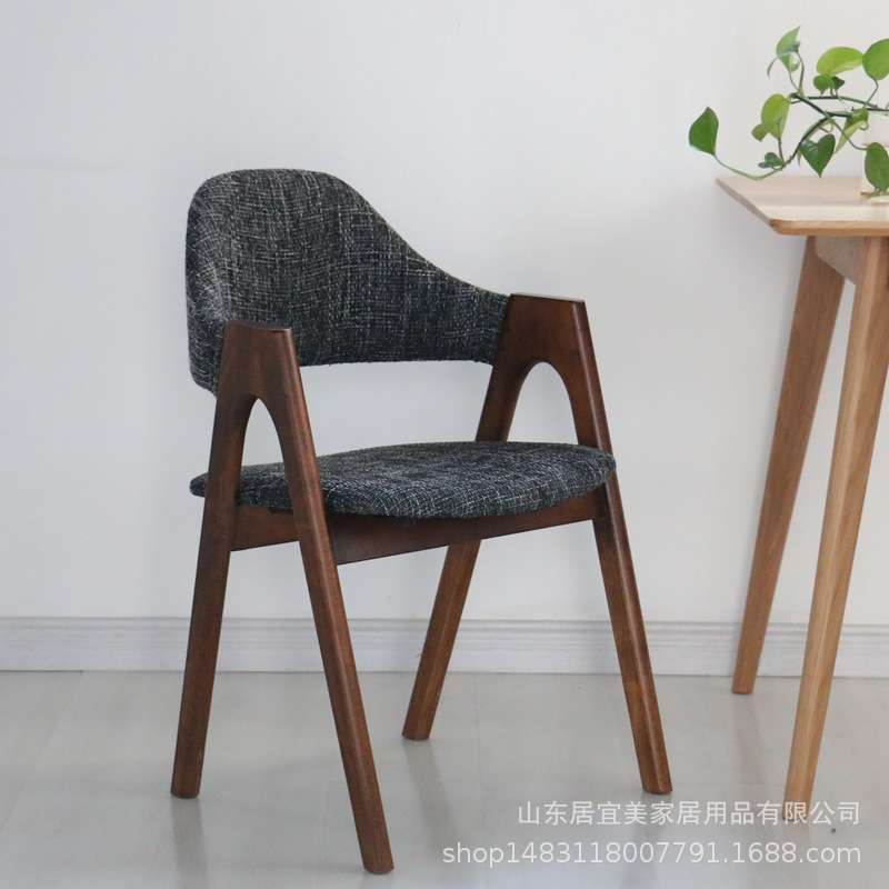 欧式水曲柳实木椅子餐椅靠背布艺休闲咖啡餐厅电脑书桌榉木泰国椅