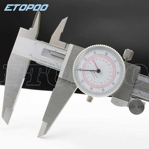 HUOTO 150mm/6inch 不锈钢 英制 带表卡尺 深度杆