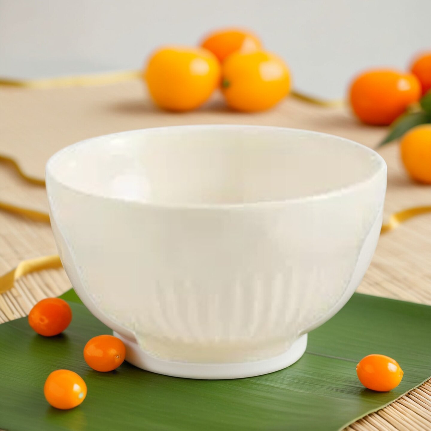 简约陶瓷4.5英寸奶茶色圆形饭碗图片